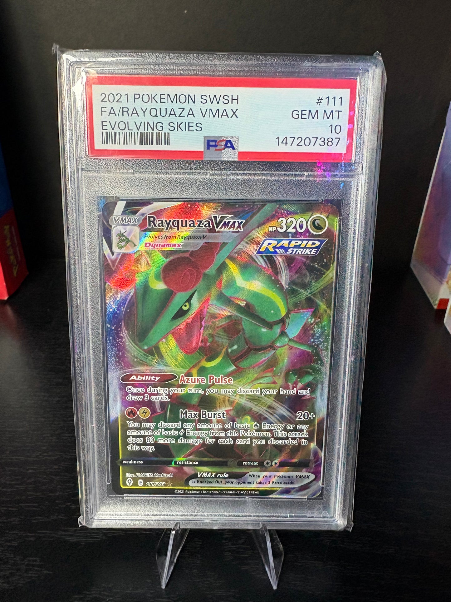 PSA 10 Rayquaza VMAX #111 (Evolving Skies)