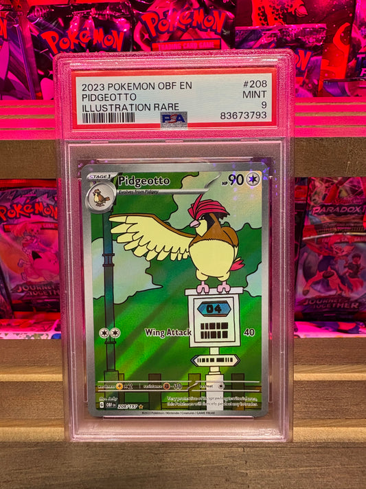 PSA 9 Pidgeotto #208 Illustration Rare