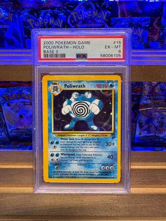 PSA 6 Poliwrath Holo #15 Base Set 2