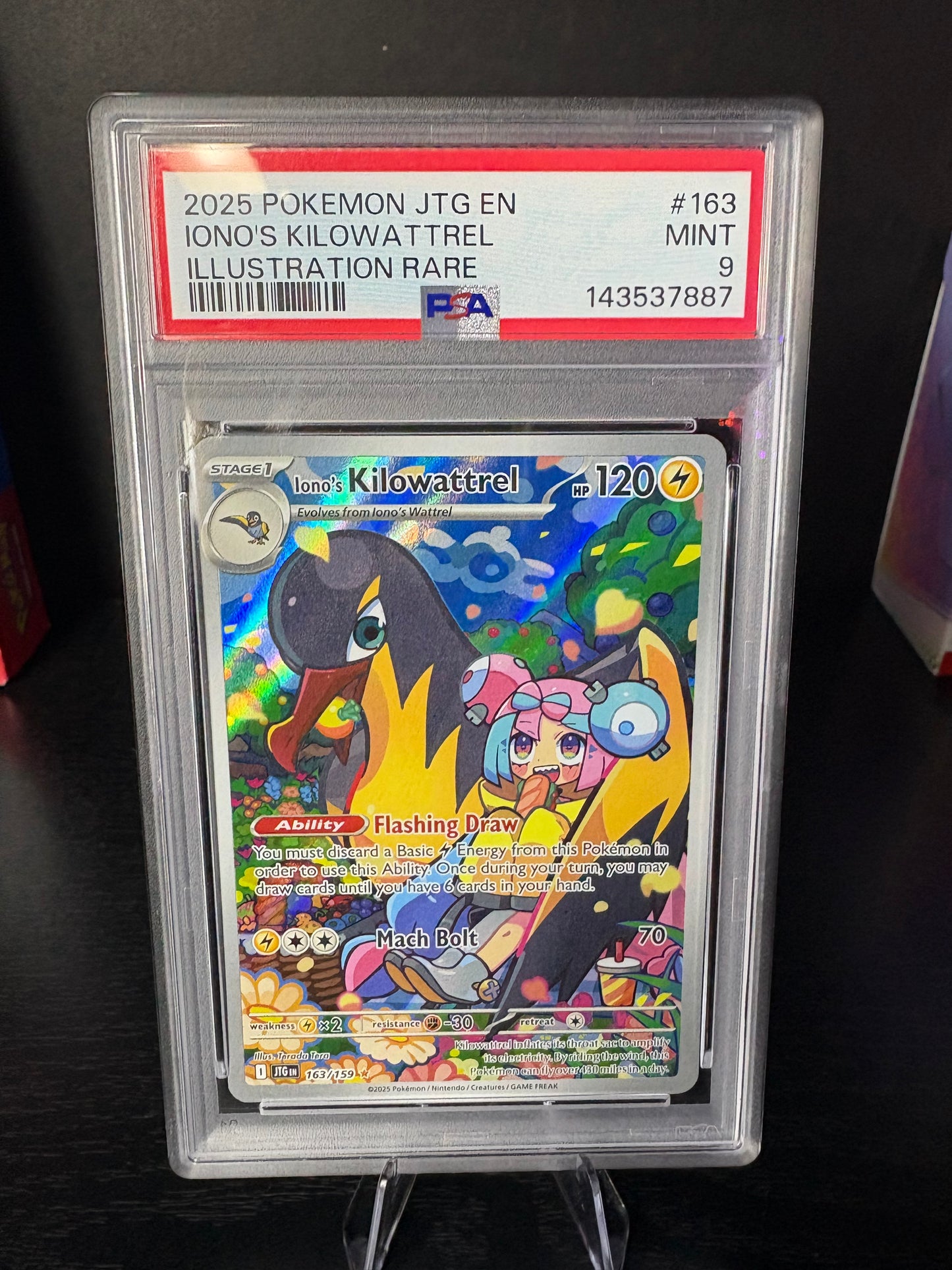 PSA 9 Iono’s Kilowattrel #163