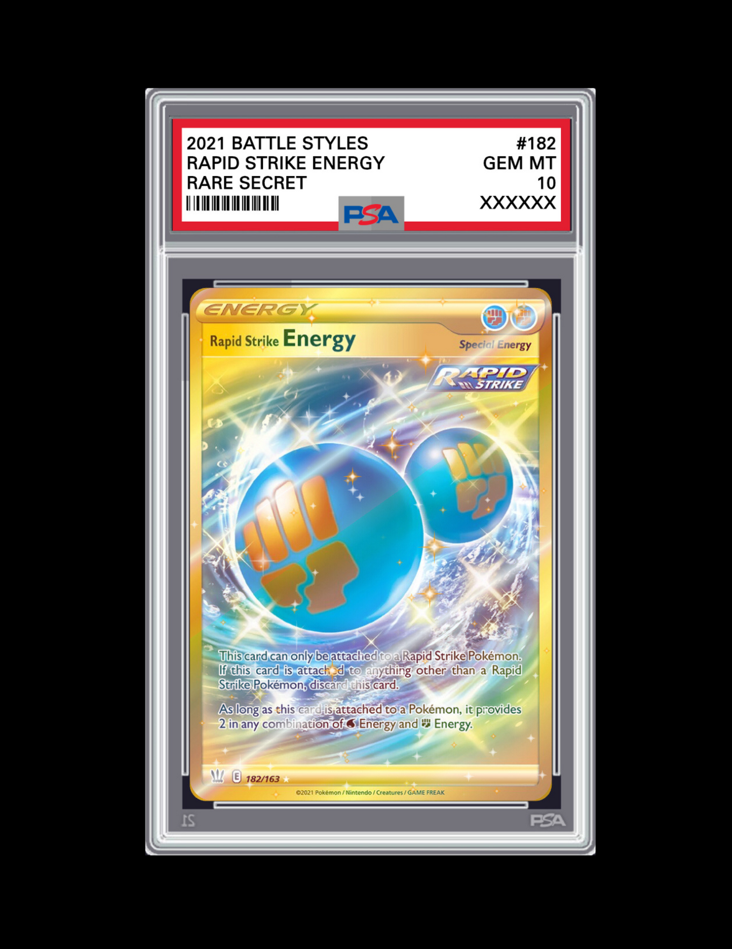 PSA 10 Rapid Strike Energy #182